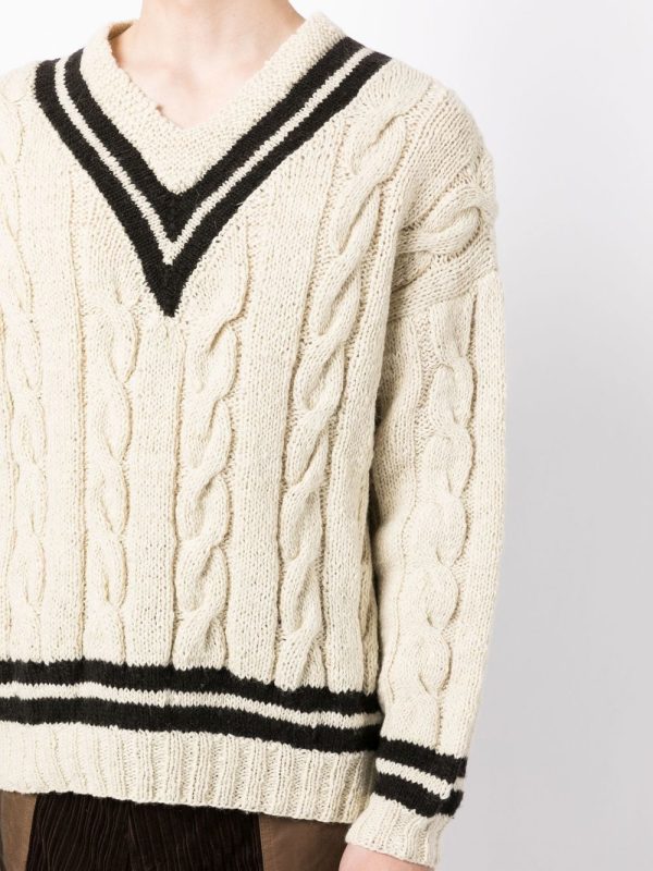 Cable-Knit V-Neck Jumper Online