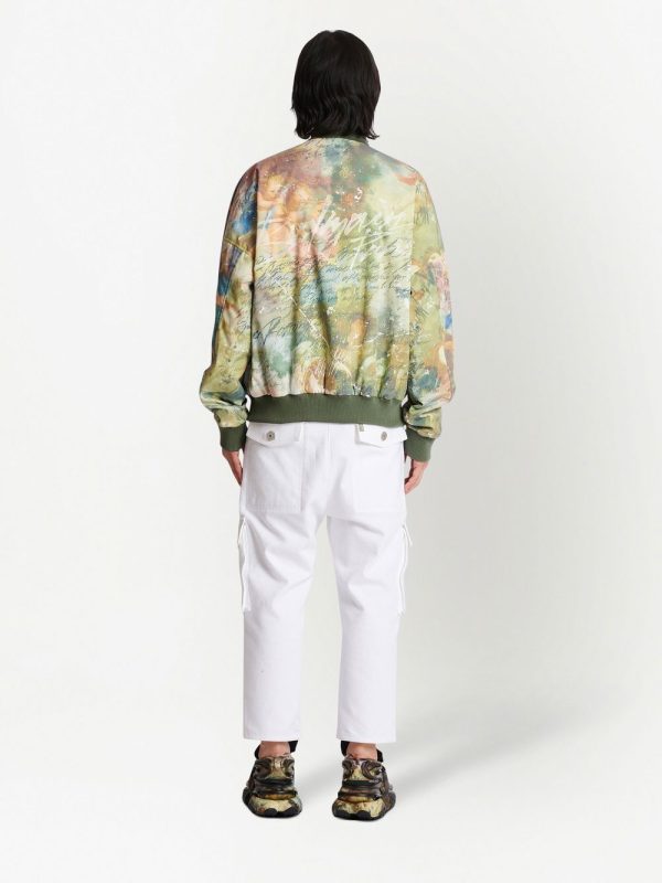 Painting-Print Reversible Bomber Jacket on Sale