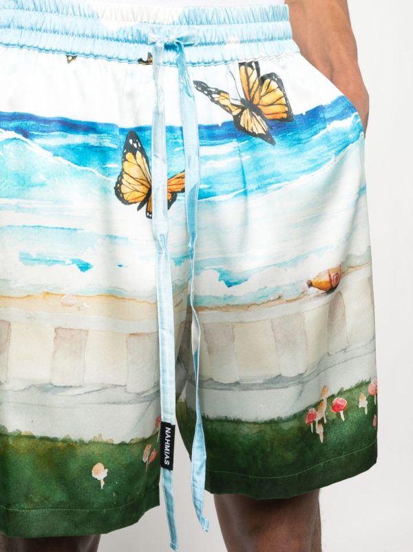 Butterfly Beach Silk Shorts on Sale