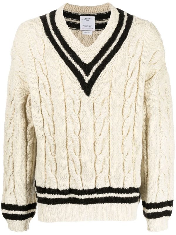 Cable-Knit V-Neck Jumper Online