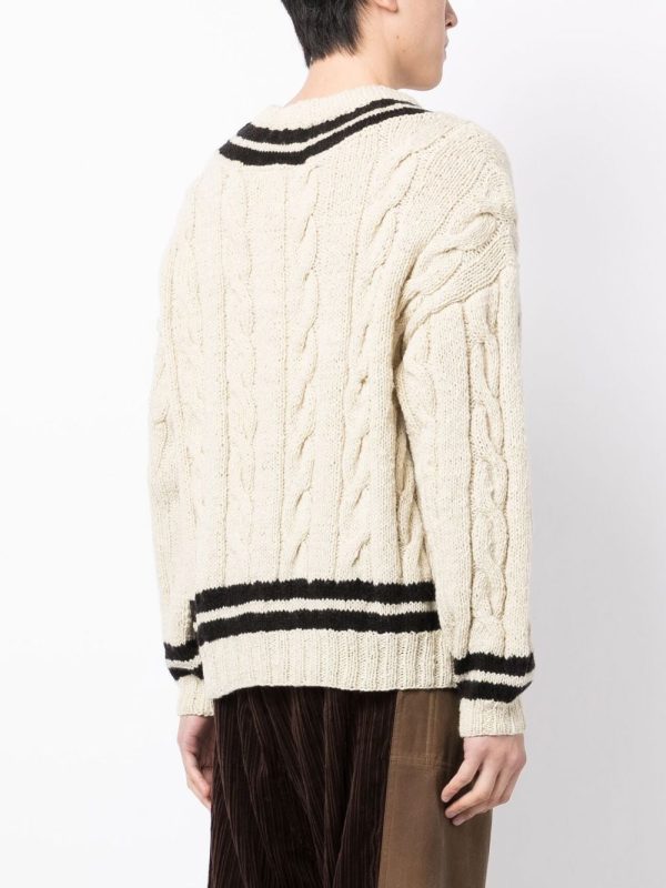 Cable-Knit V-Neck Jumper Online