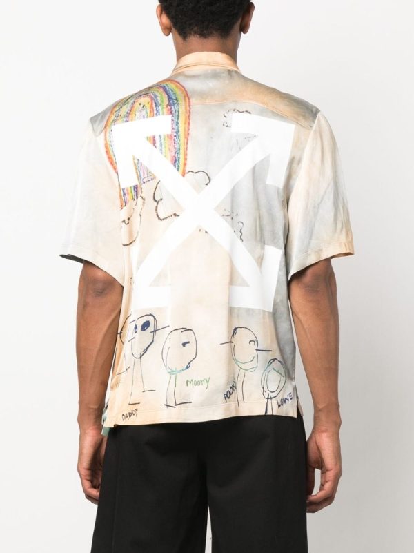 Cartoon-Print Short-Sleeved Shirt Supply