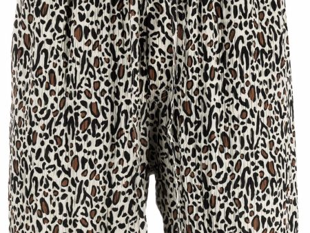 Leopard-Print Track Shorts Fashion