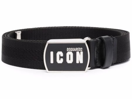 Logo-Patch Buckle Belt Discount