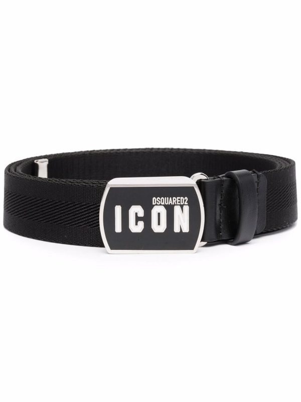 Logo-Patch Buckle Belt Discount