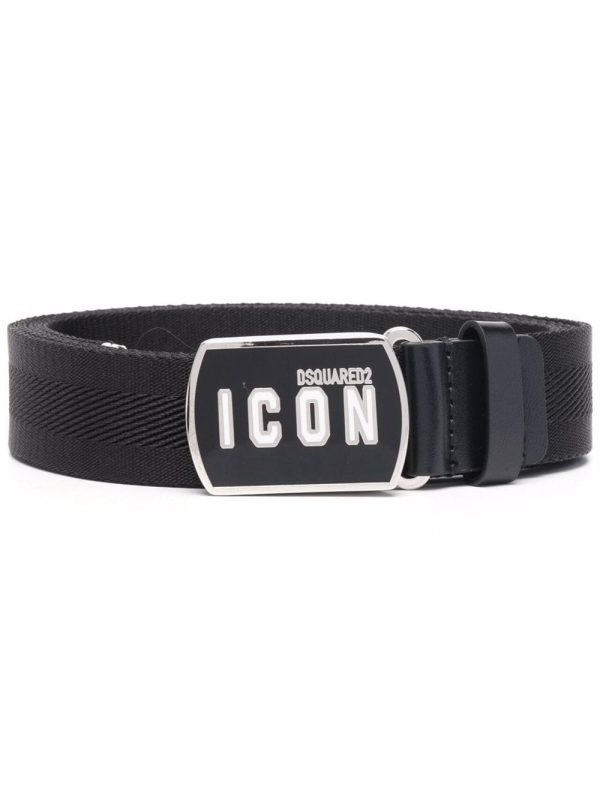 Logo-Patch Buckle Belt Discount