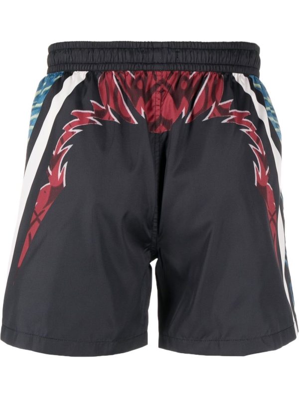 Abstract-Pattern Swim Shorts Online now