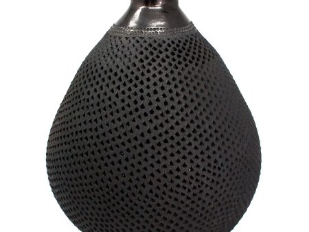 Textured and Pierced Drop Large Mezcalero, Oaxaca Black Clay Supply