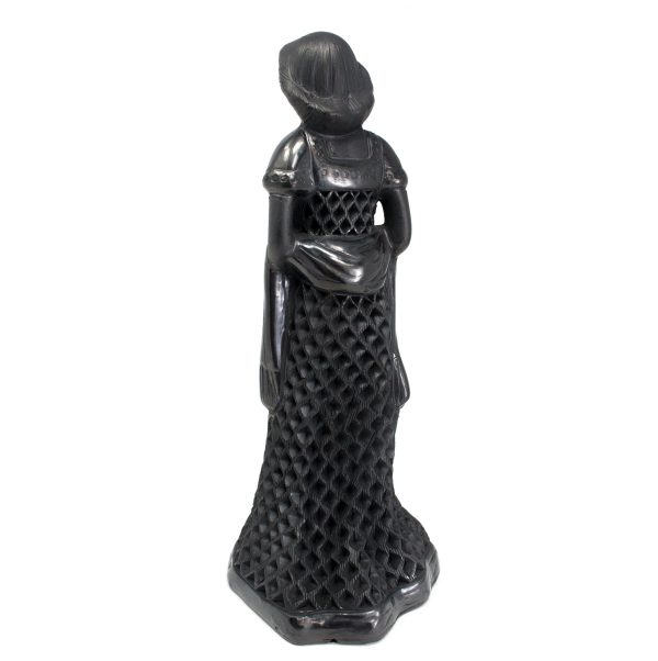 Pregnant Woman Wearing a Rebozo and Pierced Skirt, Oaxaca Black Clay on Sale