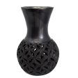 Geometric Pattern Pierced Flower Pot, Oaxaca Black Clay Hot on Sale