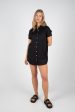 RAYLEIGH LINEN SHIRT DRESS - BLACK on Sale