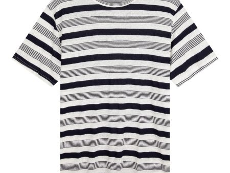 WESTBOURNE LINEN TEE - NAVY TWO STRIPE Online Sale