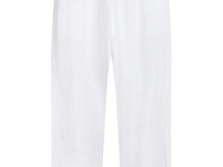 LAVENTO LINEN PANT - WHITE Online now