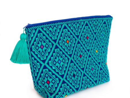 Blue Turquoise Cosmetics Bag,  Backstrap Loom Supply