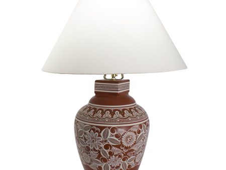 Flowers and Leaves Pattern Lamp, Bandera Clay For Discount