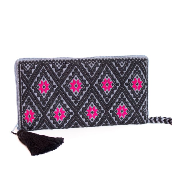 Black Pink Ladie´s Wallet, Backstrap Loom Discount