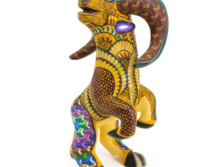 Yellow Ram Alebrije, Copal Wood Fashion