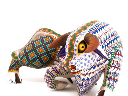 White Bull Alebrije, Copal Wood Sale