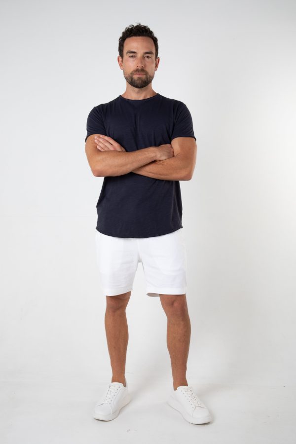 ORTEGA SLUB TEE - NAVY For Cheap