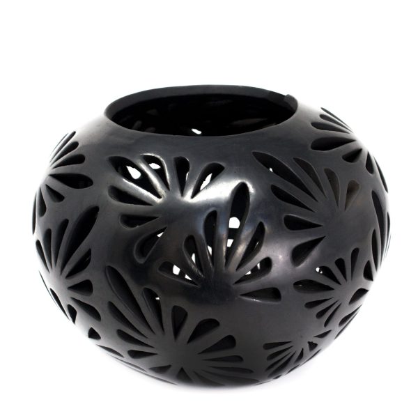 Small Flowers Glossy Sphere, Black Clay Discount