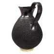 Large Textured Pierced Drop Pitcher, Oaxaca Black Clay Hot on Sale