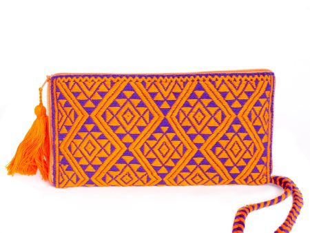 Orange Purple Ladies’ Wallet, Backstrap Loom For Sale