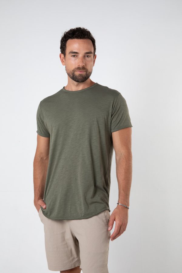 ORTEGA SLUB TEE - KHAKI Hot on Sale