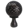 Pierced Diamond Pattern Ball Lamp with Stand, Oaxaca Black Clay Online