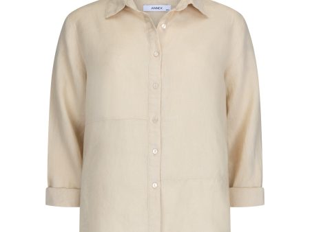 WESLEY LINEN SHIRT - WASHED MUSTARD on Sale