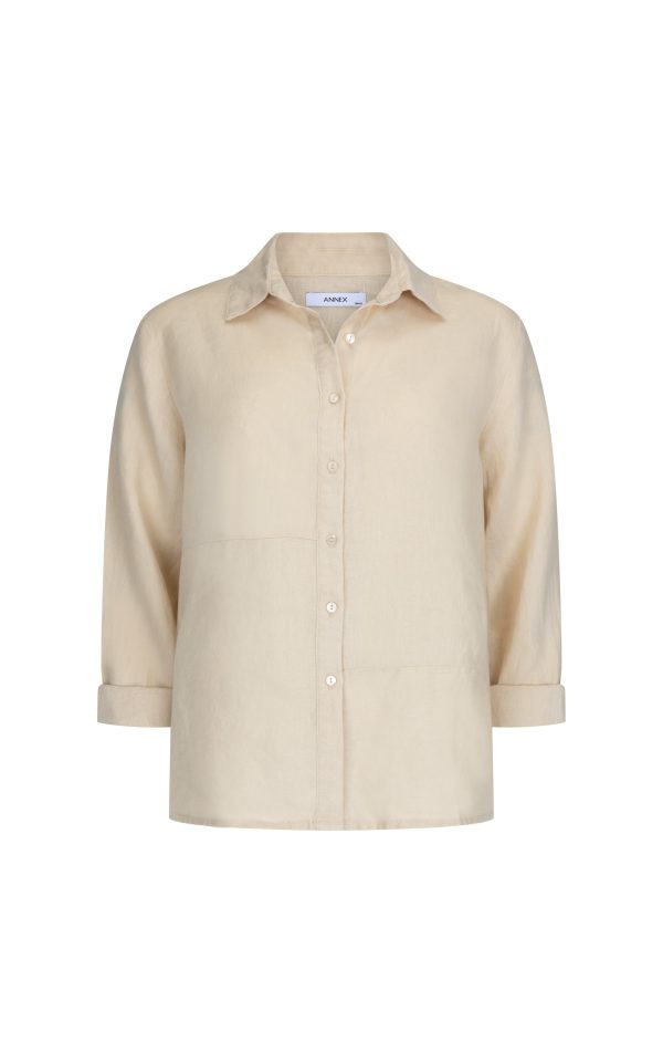 WESLEY LINEN SHIRT - WASHED MUSTARD on Sale