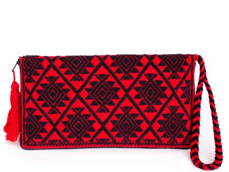 Red Black Ladies´s Wallet, Backstrap Loom For Sale