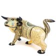 Yellow and Teal Bull Alebrije, Copal Wood Online