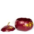 Large Red Tole with Golden Flowers, Laca Hot on Sale