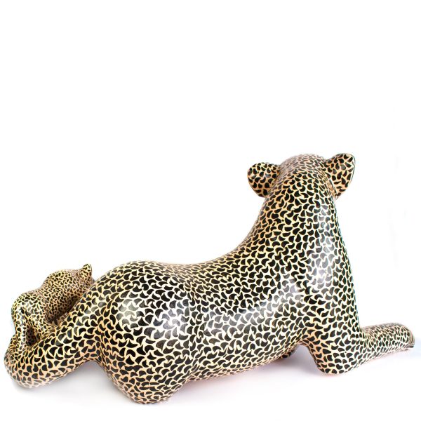 Large Jaguar Mother with Cub on Her Tail, Chiapas Pottery Cheap