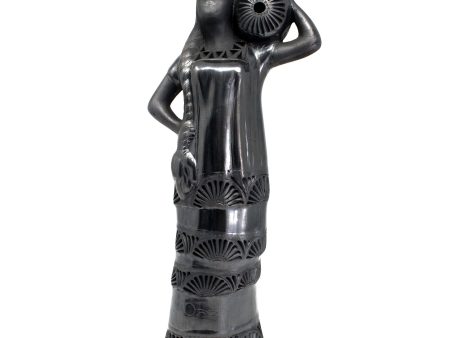 Coyotepec Woman Carrying a Jug, Oaxaca Black Clay Cheap