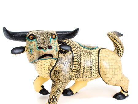 Yellow and Teal Bull Alebrije, Copal Wood Online