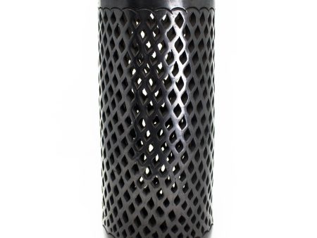 Tube Shaped and Textured Diamond Pattern Lamp Screen, Oaxaca Black Clay For Sale