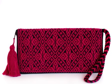 Black Dark Red Ladies´s Wallet, Backstrap Loom Fashion