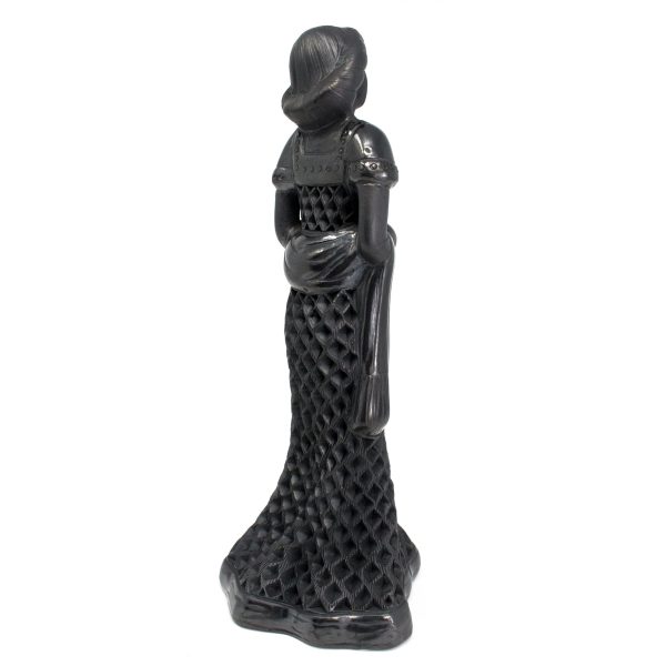 Pregnant Woman Wearing a Rebozo and Pierced Skirt, Oaxaca Black Clay on Sale