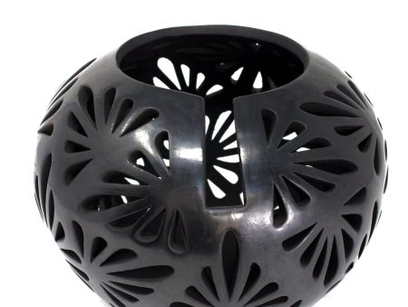 Small Flowers Glossy Sphere, Black Clay Discount