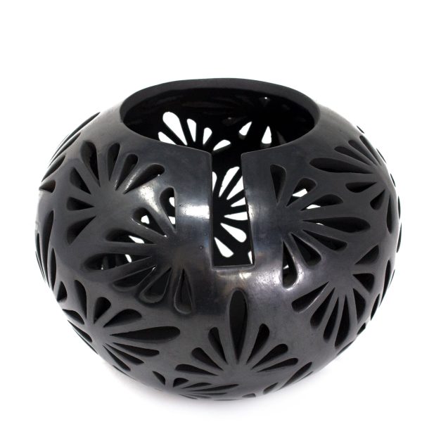 Small Flowers Glossy Sphere, Black Clay Discount