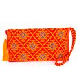 Red Orange Ladies’ Wallet, Backstrap Loom For Sale