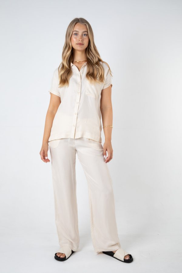 HADLEY CUPRO PANT - CREAM For Sale