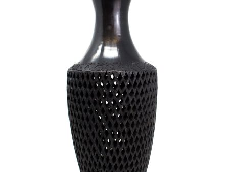 Large Diamonds Pattern Bottle, Oaxaca Black Clay Online