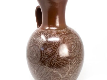 Brown Beige Pitcher,Burnished Clay Online Sale