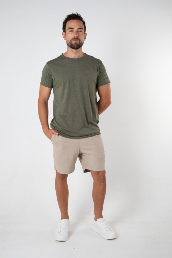 ORTEGA SLUB TEE - KHAKI Hot on Sale