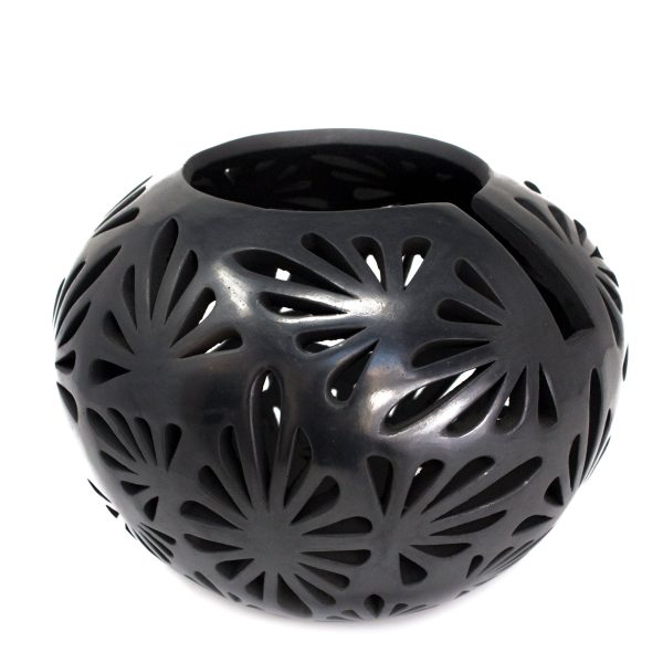 Small Flowers Glossy Sphere, Black Clay Discount