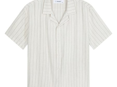 CUBAN S S SHIRT - NATURAL STRIPE For Discount