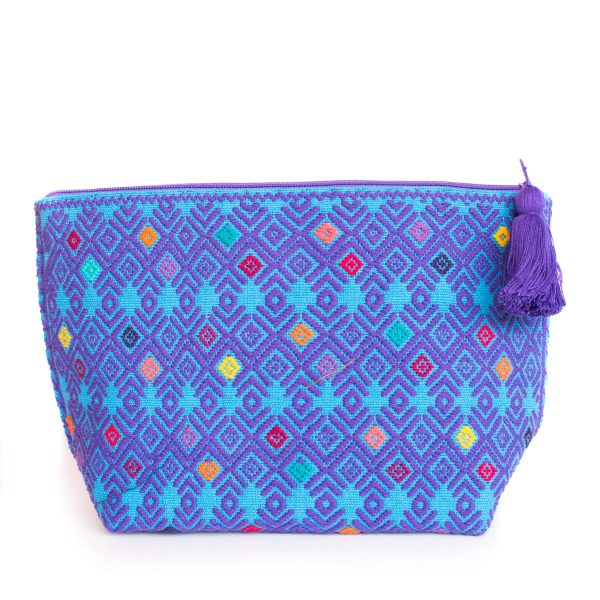 Blue Purple Cosmetics Bag,  Backstrap Loom Supply