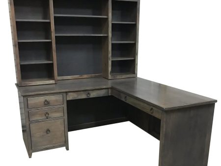 Shaker L Shaped Desk with Hutch Hot on Sale